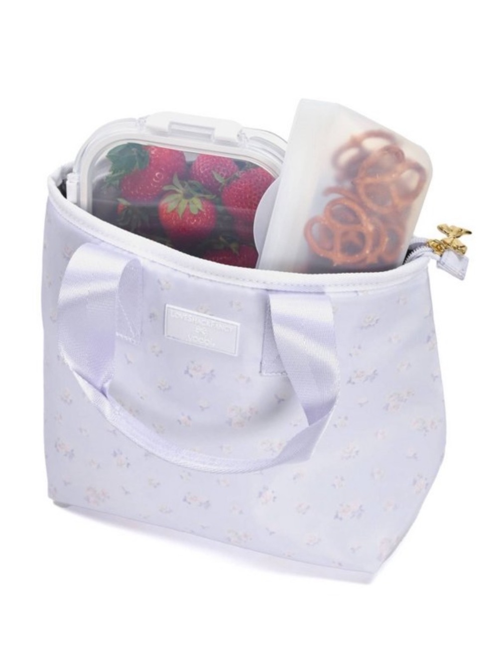 Love Shack Fancy x Target - Yoobi Everblooming Rosettes Lunch Tote Breezy Blue - Picture 2 of 3